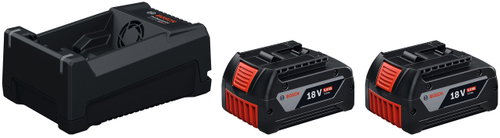 BOSCH Professional 2× akumulátor GBA 18 V, 5 Ah + nabíječka GAL 12 V/18 V-80 1.600.A03.CH1 - Charger and Spare Batteries - Main image