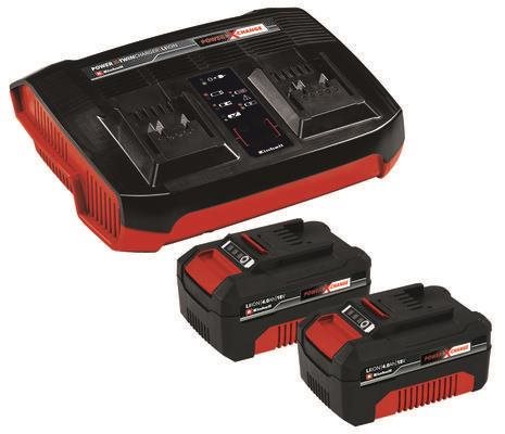EINHELL Starter Kit Power X-Change 2x 4,0Ah & Twincharger Kit 1, 4512112 - Ladegerät mit Ersatzakku - Hauptbild