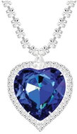 BOHEMIA CRYSTAL Štrasový náhrdelník srdce s českým křišťálem Preciosa, modrý - Necklace