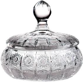 Bohemia Crystal Hand cut box with lid PK500 165mm - Storage Jar - Main image