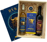 Bohemia Gifts Dřevěná dárková bedna XL - znamení zvěrokruhu - Býk, 1,5 l, 13 % vol. - Gift Box