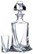 Bohemia Crystal Set na pálenku Quadro - set 1 karafa + 6 sklenic - Carafe 