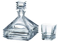 Bohemia Crystal Maria Whisky, Rum and Brandy Set (1 Decanter + 6 Glasses) - Carafe 