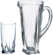 Bohemia Crystal Quadro Drink Set (1 Jug + 6 Glasses) - Pitcher