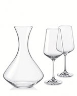Bohemia Crystal Set na víno Sandra - set 1 karafa + 2 sklenice - Wine Set