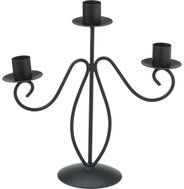 HOME STYLING COLLECTION Na 3 svíčky, kovový, černý, výška 22 cm - Candlestick