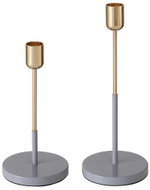 BOLTZE HOME Telmo, sada 2 ks, na dlouhou svíčku, kovový, šedý, výška 24 cm - Candlestick