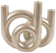 PRESENT TIME Rings, na 3 svíčky, plastový, zlatý, výška 20 cm - Candlestick