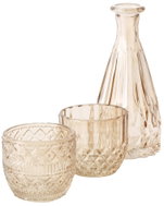 BOLTZE HOME Cherin, sada 3 ks, na čajovou svíčku, skleněný, oranžový, výška 15 cm - Candlestick