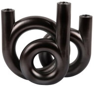 PRESENT TIME Rings, na 3 svíčky, plastový, šedý, výška 20 cm - Candlestick