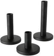BOLTZE HOME Malko, sada 3 ks, na dlouhou svíčku, kovový, černý, výška 16 cm - Candlestick