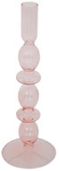 ATMOSPHERA Na dlouhou svíčku, skleněný, růžový, výška 25,7 cm - Candlestick