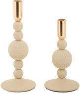 MAURO FERRETTI Aster, sada 2 ks, na dlouhou svíčku, kovový, béžový, výška 25,5 cm - Candlestick