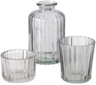 BOLTZE HOME Tolka, sada 3 ks, na čajovou svíčku, skleněný, šedý, výška 10 cm - Candlestick