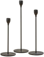 BOLTZE HOME Malte, sada 3 ks, na dlouhou svíčku, kovový, černý, výška 33 cm - Candlestick