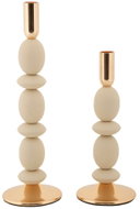 MAURO FERRETTI Shuttle, sada 2 ks, na dlouhou svíčku, kovový, béžový, výška 33,5 cm - Candlestick