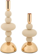 MAURO FERRETTI Galaxy, sada 2 ks, na dlouhou svíčku, kovový, béžový, výška 30 cm - Candlestick