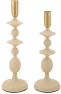 MAURO FERRETTI Gemini, sada 2 ks, na dlouhou svíčku, kovový, béžový, výška 33 cm - Candlestick