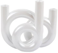 PRESENT TIME Rings, na 3 svíčky, plastový, bílý, výška 20 cm - Candlestick