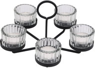 HOME STYLING COLLECTION Na 5 svíček, kovový, černý, výška 12 cm - Candlestick