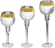 ATMOSPHERA Sada 3 ks, na čajovou svíčku, skleněný, stříbrný, výška 40 cm - Candlestick