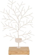 HOME STYLING COLLECTION Na čajovou svíčku, dřevěný, bílý, výška 33 cm - Candlestick