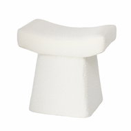 Boltze Taburet LIDAL s plyšovým čalouněním, výška 45 cm, bílý - Taburet