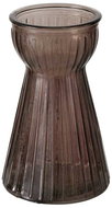 Boltze Glass vase HYACINTHA, fluted glass, 15 cm, brown - Vase