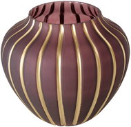 Boltze Glass vase KEANA, gold lines on burgundy red glass, diameter 25 cm - Vase