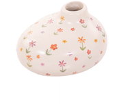 Boltze Small vase BLÜMI, with motif of small flowers, beige - Vase