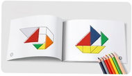 Magnetická knížka s kostkami Tangram - Kniha