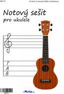Notový sešit pro ukulele A4 - 40 stran, 6 notových řádků s tabulaturou - Kniha