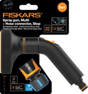 FISKARS Comfort set – zavlažovacia pištoľ multi + hadicová spojka Comfort STOP 1/2“ – 5/8“ - Súprava na zavlažovanie