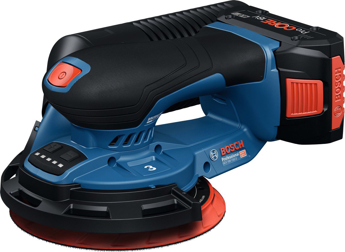 BOSCH 0601372903 Professional GEX 18V-150-3 Solo Akkus excentercsiszoló + koffer (akku nélkül)