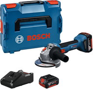 BOSCH Professional Angle Grinder AKU 125 mm with case GWS 18V-8, 0.601.9N9.002 (2 × 4 Ah) - Angle Grinder 