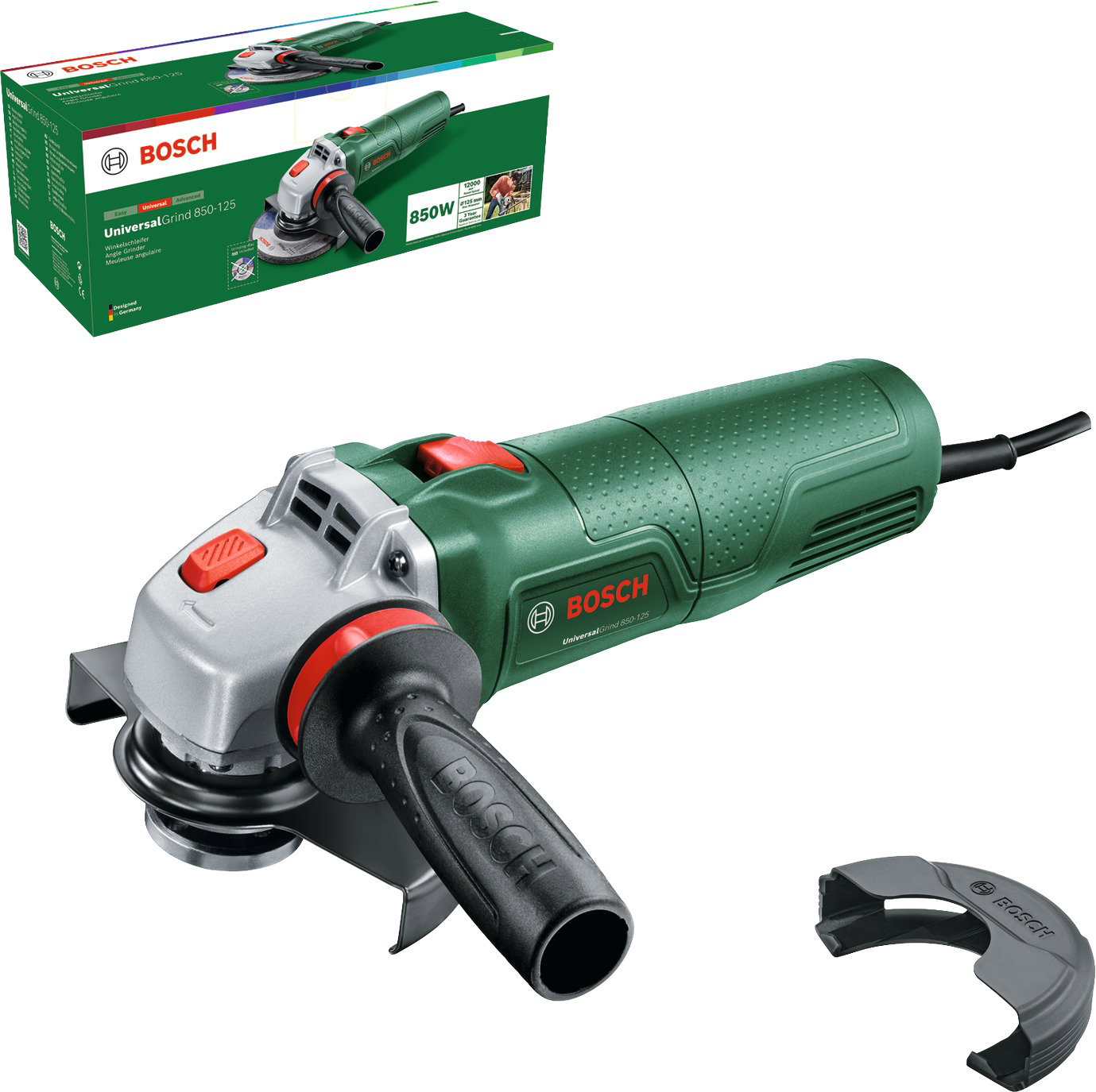 BOSCH 06033E2100 UniversalGrind 850-125 Elektromos sarokcsiszoló, 125 mm