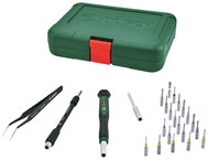 BOSCH Sada přesných šroubováků na bity, pinzeta, 2 prodlužovací držáky, kazeta, 24 ks 1.600.A03.9HT - Screwdriver Set
