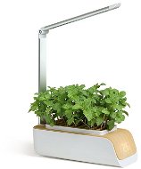 BOT Chytrý květináč s LED, bílý a světlé dřevo - Chytrý květináč