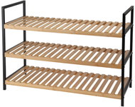 Storagesolutions Shoe rack 3 levels, bamboo and metal frame, 70 x 30 x 48,5 cm - Shoe Rack