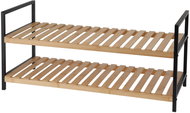 Storagesolutions Shoe rack 2 levels, bamboo and metal frame, 70 x 30 x 32 cm - Shoe Rack