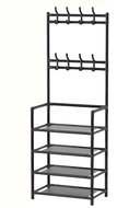 Verk 27257 Clothes rack, four shoe shelves, black - Shelving Unit
