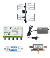 EVERCON antenna set for 4 TVs up to 70 km KOM-949-101-4-MAX - Antenna Amplifier