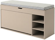 BOXIMO Gradia shoe rack with seat and pull-out shelves, 100 × 34 × 53 cm, beige - Shoe Rack