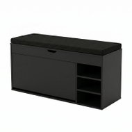 BOXIMO Gradia shoe rack with seat and pull-out shelves, 100 × 34 × 53 cm, black - Shoe Rack