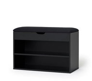BOXIMO Vault Shoe rack with seat 60 × 30 × 47cm, black - Shoe Rack