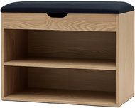 BOXIMO Botník hnědý se sedákem LEVA, 60 x 30 x 47 cm - Botník