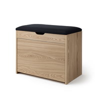 BOXIMO Brown shoe rack with seat and pull-out shelves VAULT, 57 x 30 x 53cm - Shoe Rack