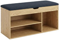 BOXIMO Shoe rack with seat TRIA, 80 × 43 × 30 cm, brown - Shoe Rack