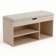 BOXIMO Botník se sedákem TRIA, 80 × 43 × 30 cm, béžový - Botník