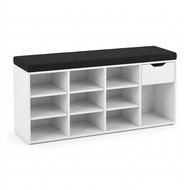 BOXIMO Botník s sedákem KADO, 104 × 50 × 30 cm, bílý - Shoe Rack